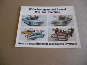 Postal Valiant Plymouth Barracuda Belvedere Satellite Fury 1968 nueva de stock original - Imagen 1 de 2