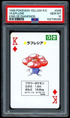 Pokemon VILEPLUME Japanese YELLOW King of Diamonds POKER Card - PSA 10 GEM MINT - Image 1 of 2