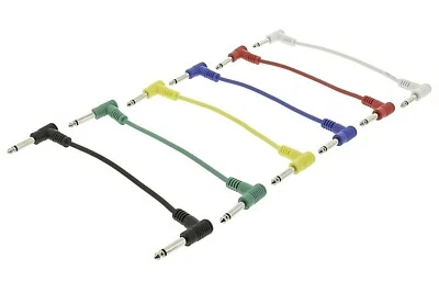 SWEEX KIT 6 CAVI AUDIO 15 CM CON JACK AD ANGOLO 90° PATCH CABLE EFFETTI CHITARRA BASSO