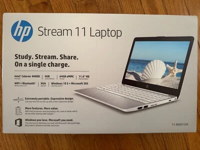 HP Stream 11.6" HD Intel Celeron N4020/4GB/64GB eMMC+1 Yr MS Office 365/64GB MSD - Image 1 of 3