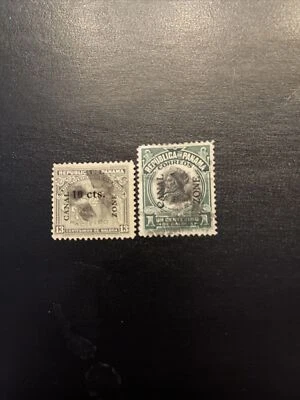 US Stamp #36,38...Canal Zone/Panama Used NG - Image 1 of 2