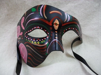 Zulu Phantom Style Half Costume Mask Masquerade Ball Venetian Tribal Tiki VooDoo - Image 1 of 4