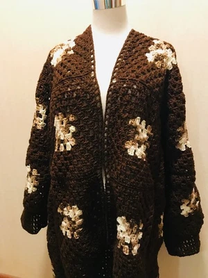 Cárdigan Suéter Hecho a Mano ÚNICO Boho Plumero Abrigo Chaqueta XL/2XL Plus EE. UU. Foto 1 de 3