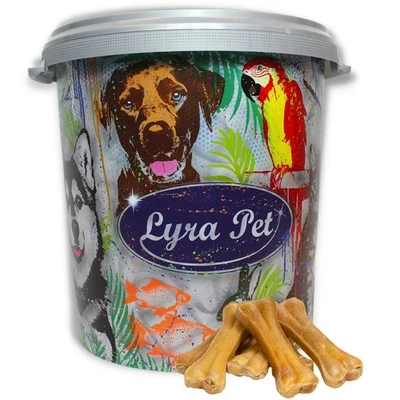 50 Kauknochen 12 cm Rinderhaut Hundefutter Leckerli Snack Lyra Pet® + 30 L Tonne - Bild 1 von 4