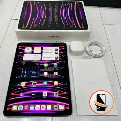 Apple iPad Pro 4th Gen Grade A+ 11" 2022 M2 - 128GB WiFi & Cellular 5G - Silver - Image 1 of 4