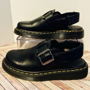 Dr Martens Jorge II Brando pelle nera M 6 W 7 fibbia mules slingback preppy - Foto 1 di 8