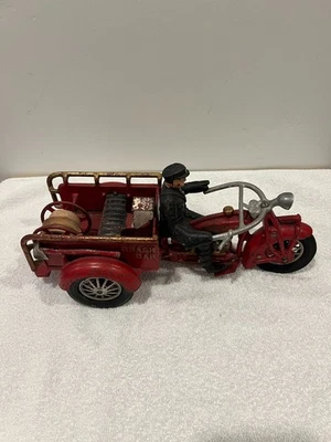 Hubley Cast Iron Motorcycle Crash Car Large Size 11" - Image 1 of 4