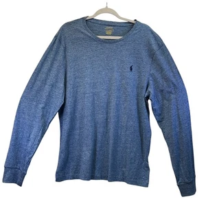 Camisa Polo Ralph Lauren Para Hombres L Azul-Japeado Mangas Largas Personalizada Calce Ajustado Preppy - Imagen 1 de 11