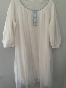 Vestido De Colección Blanco Transparente Forro en W Hollywood Y2K Encaje Manga Gorra Largo Ver Desc Medida - Imagen 1 de 22