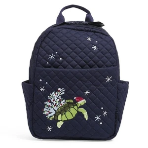 Vera Bradley Women's Cotton Small Backpack, Santa Turtle - Recycled Cotton, One - Picture 1 of 3