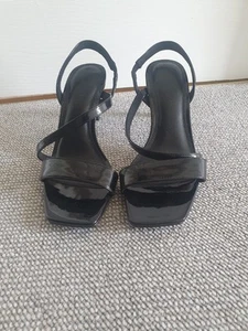 Next Black Patent Sandals Size 5 1/2 New Without Box - Picture 1 of 5