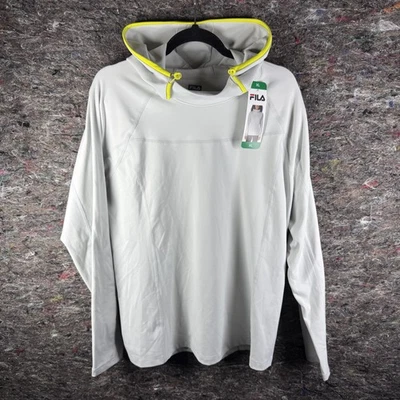 Fila Pullover Sudadera con Capucha Mujer XL Gris Amarillo Con Capucha Manga Larga Ligero Top Foto 1 de 4
