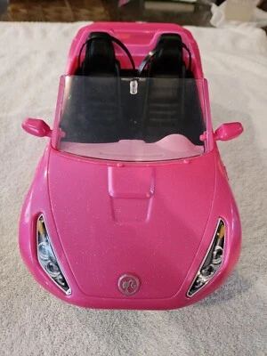 Barbie Glam Pink Glitter 2016 coche convertible 13" con cinturones de seguridad Foto 1 de 4