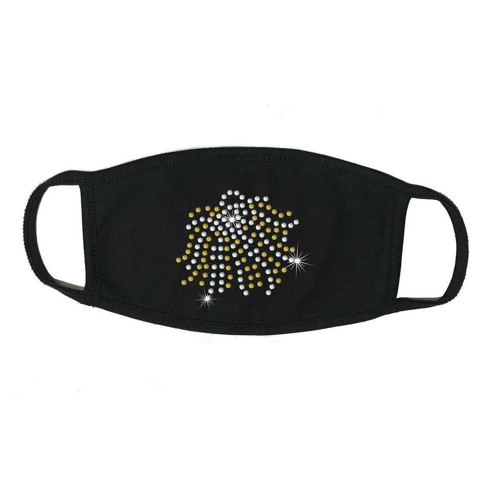 Face Mask Rhinestone Pom Pom, Cotton Blend, Made In USA - Image 1 of 4