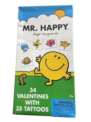 Mr. Happy Box 34 San Valentín + 35 Tatuajes Roger Hargreaves Nuevo Antiguo Stock 2011 Foto 1 de 4