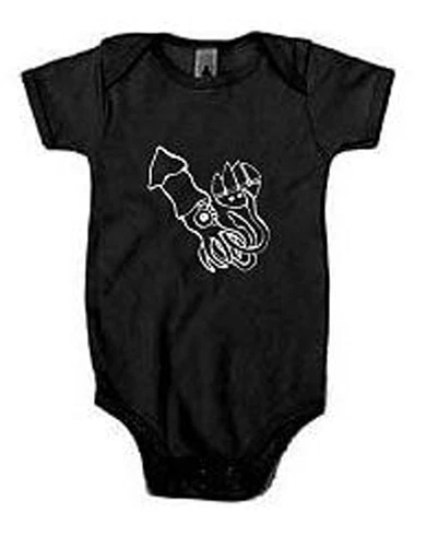 Bebé Pirata Calamar Mar Dormitorio Una Pieza Talla 3m-24m Negro y Rosa Infantil Foto 1 de 1