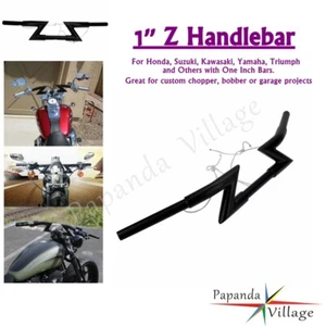 Drag Handlebar 1'' Z-bar For Harley Dyna Fat Bob Sportster 1200 883 Cafe Racer - Picture 1 of 10