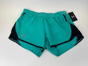 Under Armour Women's UA Fly-By 2.0 Shorts 1350196-369 Neptune/Black Running NEW - Picture 1 of 5