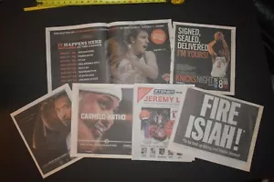 NY Knicks 2008-2012 6PC Newspaper Ad Lot Carmelo Anthony Fire Isiah - Picture 1 of 7