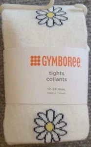 GYMBOREE Girls 2-3 yrs. "BEE CHIC" White Tights with Flowers on side of leg - Picture 1 of 1