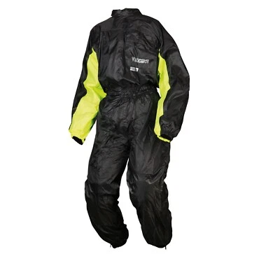 Regenkombi Modeka Black Rain Einteiler schwarz gelb Gr. XL Regenbekleidung - Bild 1 von 2