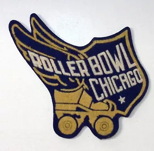 c1940s Roller Bowl Chicago Flocked Roller Rink Patch 5"H - Picture 1 of 2