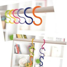 6Pcs Home S-type Hooks Plastic Multipurpose Baby Stroller Hook ClothingTC