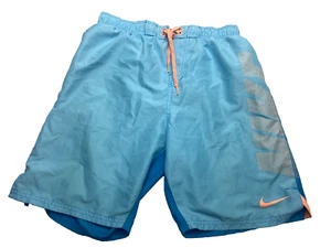 Nike Bañador Para Hombre Mediano Azul Claro Spellout Boardshorts Traje de Baño - Imagen 1 de 10