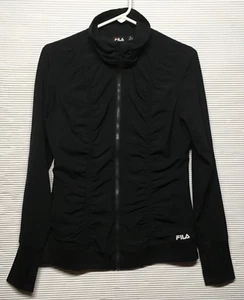FILA SPORT Workout Jacket Full Zip, Black Thumb Holes Size Medium - Picture 1 of 11
