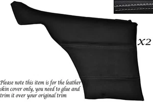 GREY STITCH 2X REAR DOOR CARDS LEATHER SKIN COVERS FITS FORD CAPRI MK2 MK3 - Picture 1 of 3