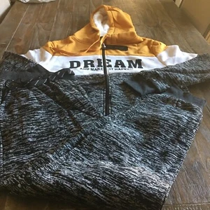 Plus Size Dream Zip Up Hooded Sweatshirt/Sweat Pants - Mustard Size 1X - Picture 1 of 3