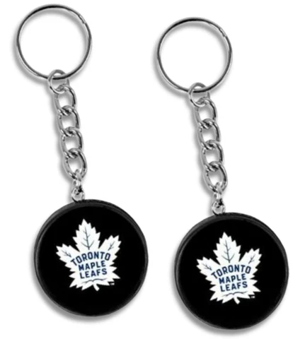 Toronto Maple Leafs Mini Hockey Puck Team Logo Keychains (2-Pack) Cover