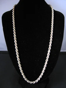 Collar de cadena retorcida vintage de plata de ley 925 A&C 289 AR (48 cm / 14 g) - Imagen 1 de 10
