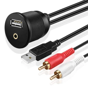 Boat Car Stereo Radio USB Extension Cable Marine Dash Mount Radio AUX Adapter - Picture 1 of 12