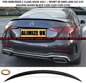 Botas negras brillantes alerón trasero labio alerón trasero para Mercedes W206 Clase C Sport AMG C63 C43 - Imagen 1 de 7
