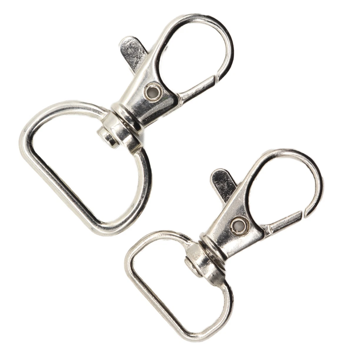 50-Pack Stainless Steel Snap Hooks - 20mm Lanyard Clasps For Keychains, Badges & DIY Crafts - View #3