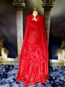 Red Wedding Dress/ Ball Gown/ Masquerade Gown - ENTIRE OUTFIT - Handmade - Picture 1 of 10