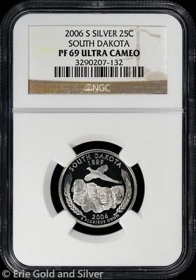 2006-S 25C Proof Silver South Dakota State Quarter NGC PF 69 UC - Image 1 of 4