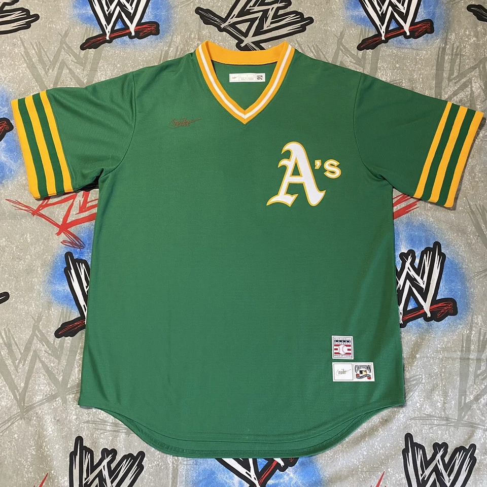 Reggie Jackson Oakland A's Cooperstown Throwback Jersey Nike Men’s Medium No Tag