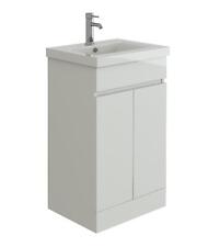 Vanity Basin Sink Unit 500mm White Gloss Floor Standing Cabinet Furniture