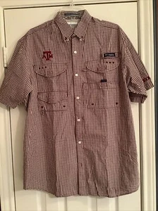Texas A&M Columbia PFG Small Shirt Mens Vented Fishing Short Sleeve Button - Picture 1 of 4