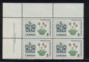 1966 Canada SC# 427 UL - Provincial Flowers Plate # 1 Plate Block M-NH Lot# 263 - Picture 1 of 1