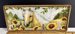 Bandeja para servir plato de flores de sol caballo Susan Winget 11x5 certificado internacional - Imagen 1 de 4