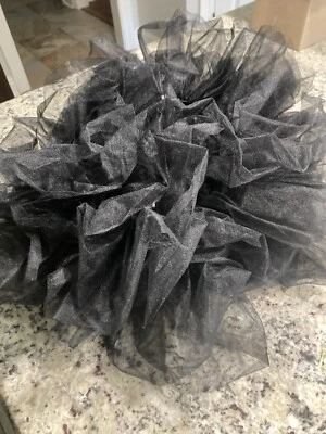 Black Extra Crinkle Tutu Girls One Size Leg Avenue Halloween Costume Dance  - Image 1 of 4