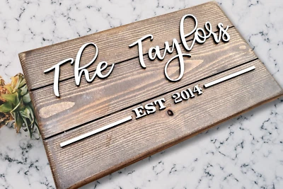 Family Last Name Sign for Personalized Wedding Gift - Pallet Sign Style home - Image 1 of 4