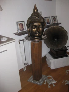 Holzsäule mit Dekoschale, Handarbeit - Bild 1 von 1