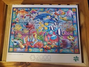 Buffalo Games Stained Glass Aquarium 2000 Piece Jigsaw Puzzle Brand New Sealed