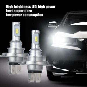 2Pcs Car High Low Beam Fog light Superbright Bulb H4 Led Xenon Lamp White 6000K - Picture 1 of 5
