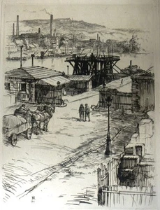 Gravure de Charles Heyman, Porte de Billancourt, 1909 - Imagen 1 de 1