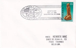 SA62 US Washington DC World Stamp Expo Station 1989 to Tournai Belgium cover - Picture 1 of 2